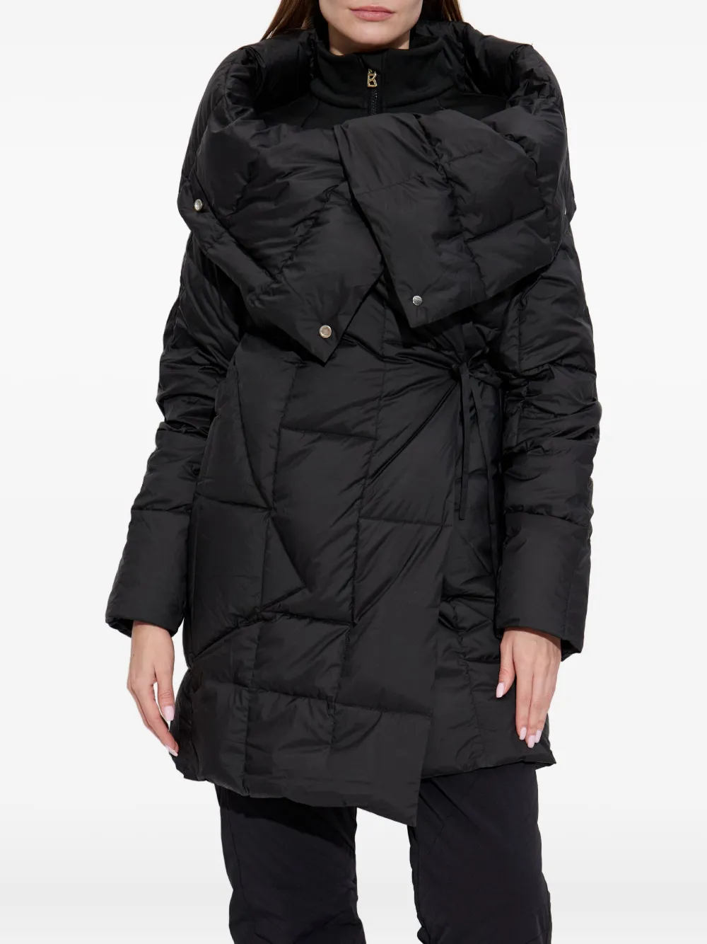Add Button Quilted Top In Black