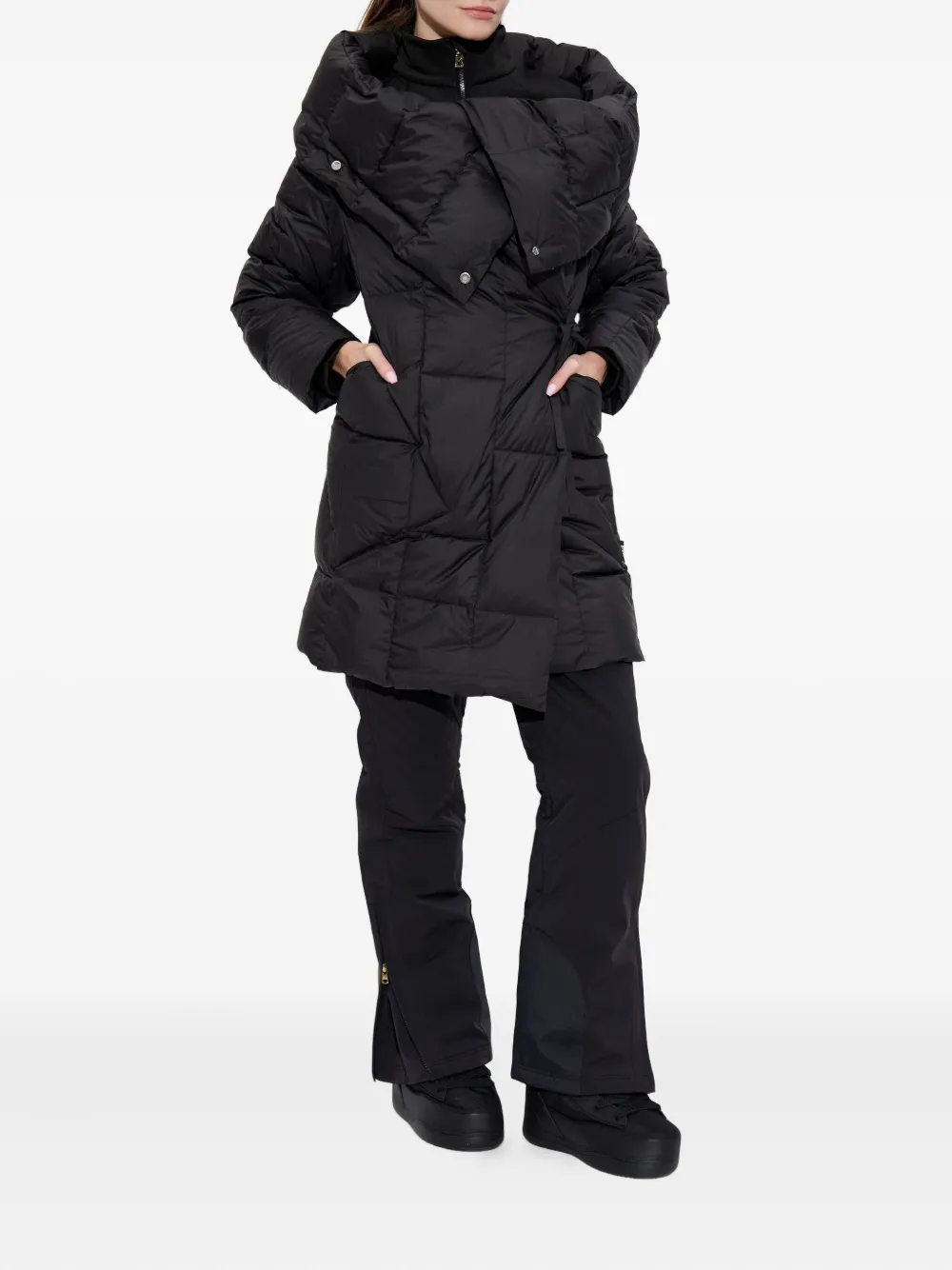 Add Button Quilted Top In Black