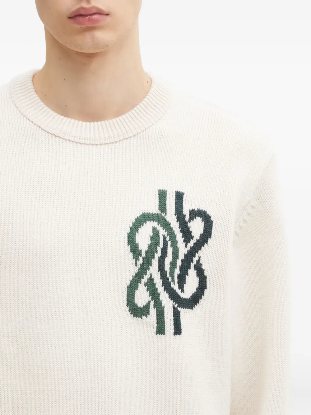 Filling Pieces Geribbelde trui Beige