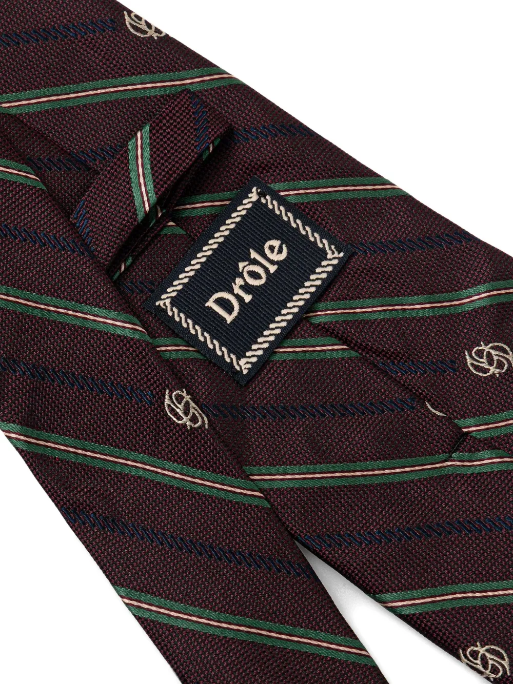Drôle De Monsieur Gestreepte stropdas - Bruin