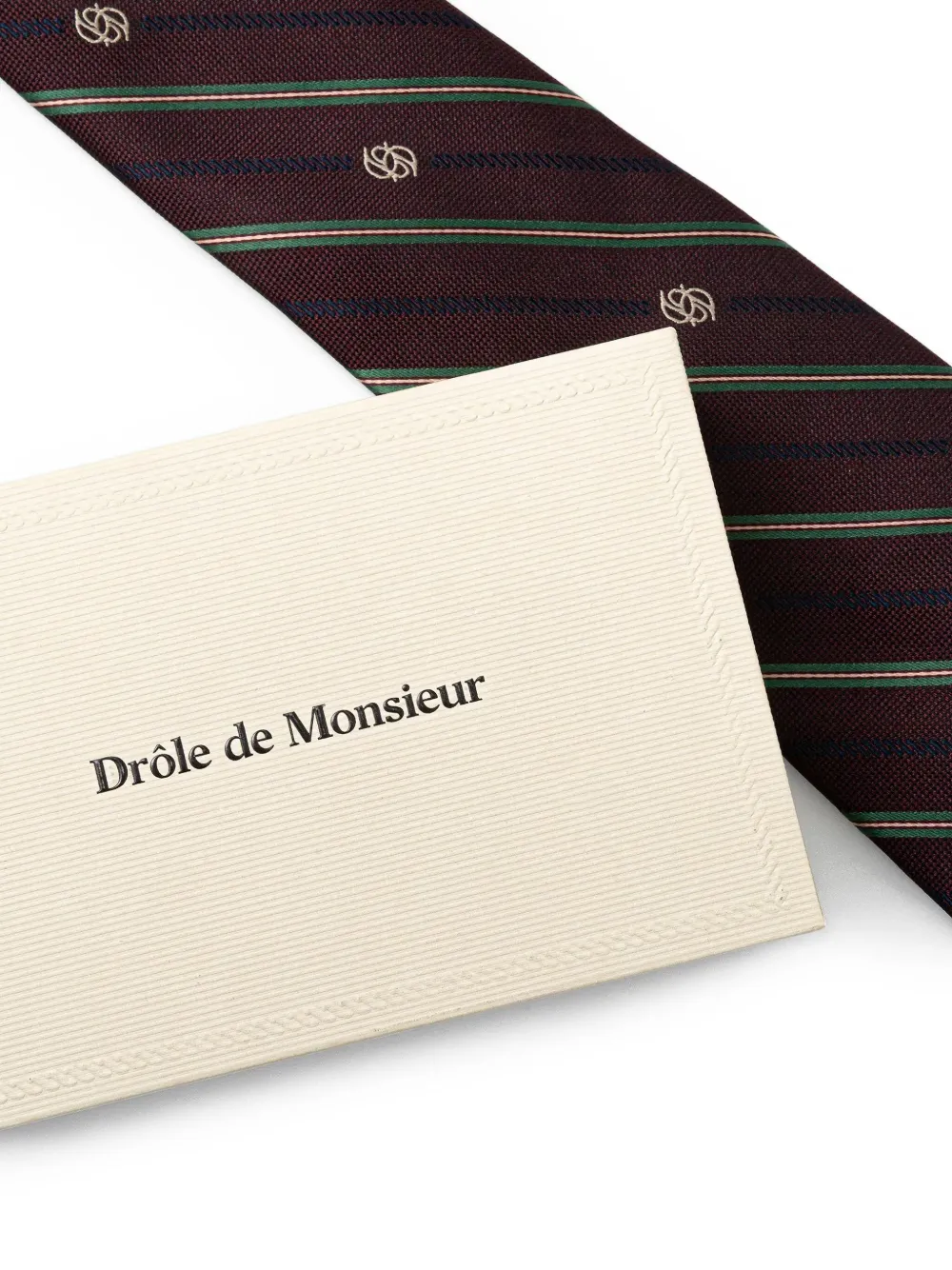Drôle De Monsieur Gestreepte stropdas Bruin