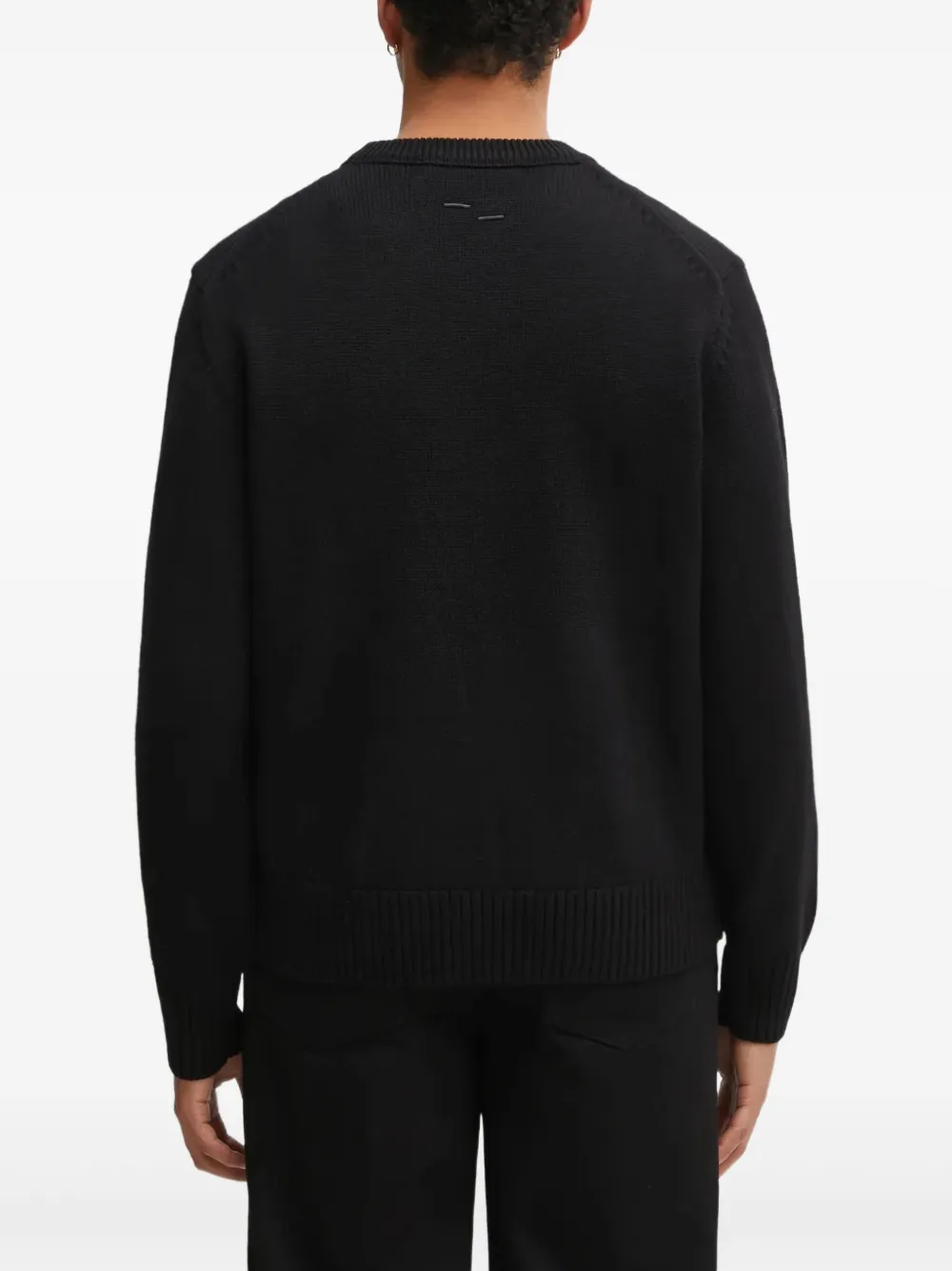 Filling Pieces Sweater met borduurwerk en ronde hals Zwart
