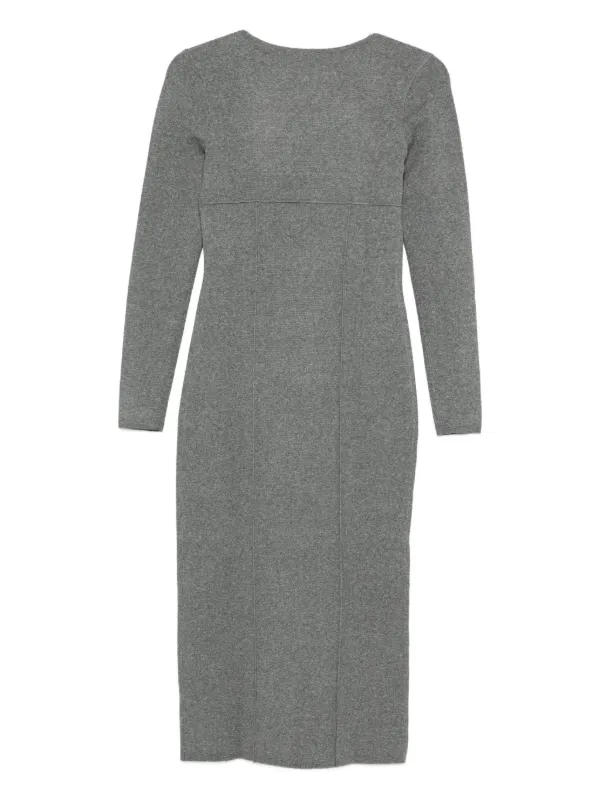 Calvin Klein Long Sleeve Midi Dress | Grey | FARFETCH GE