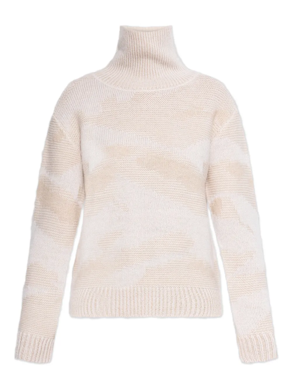 Add roll-neck patterned sweater | Neutrals | Image 1