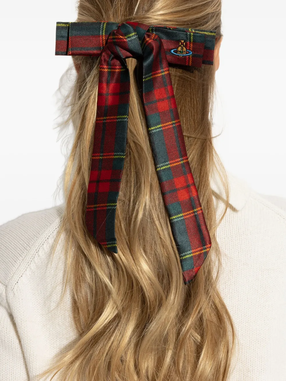 Vivienne Westwood Haarspeld met tartan ruit Rood
