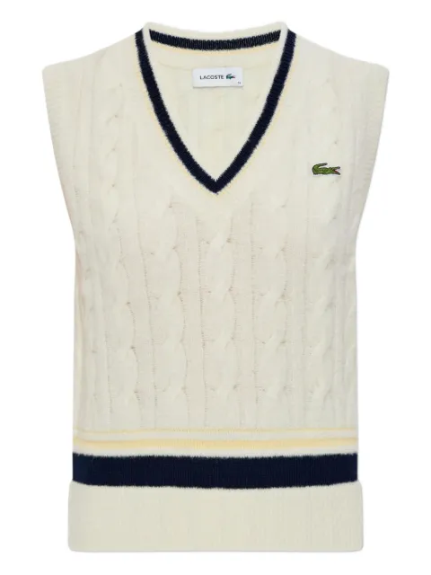 Lacoste cable-knit v-neck top