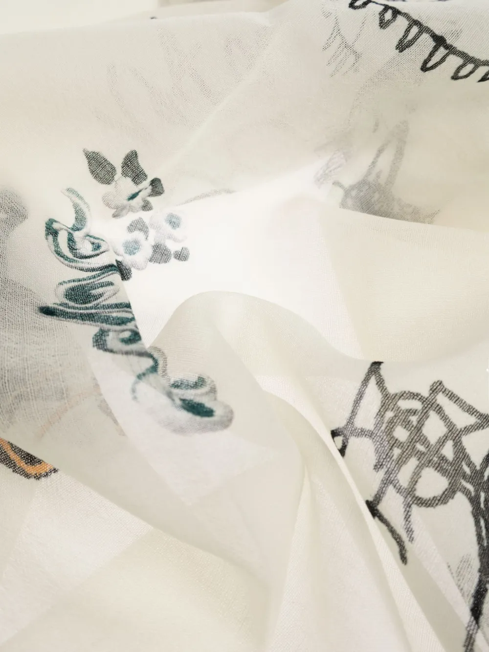 Vivienne Westwood Fringed Scarf In Neutral
