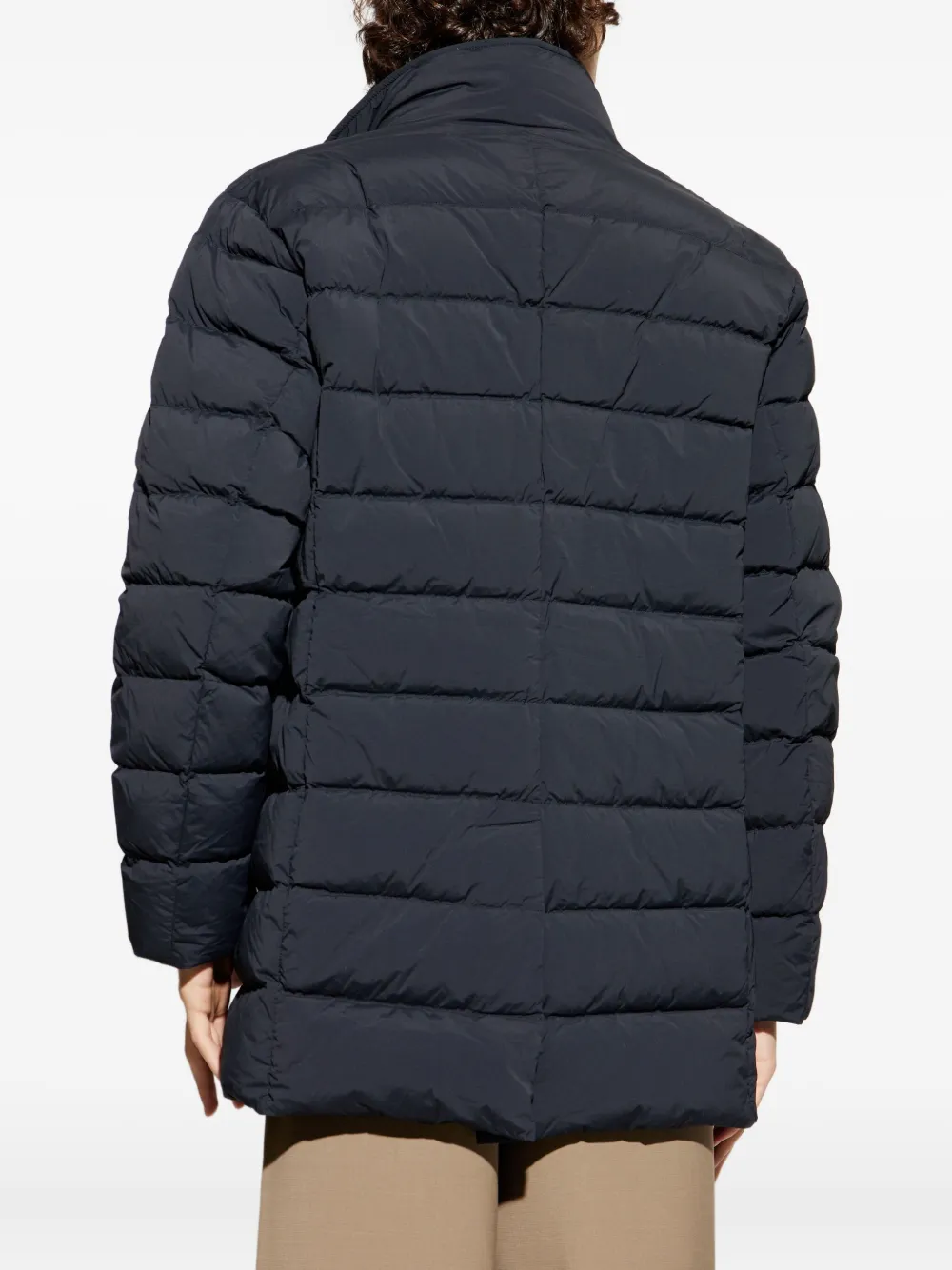 Add Gewatteerde jas met knopen Zwart