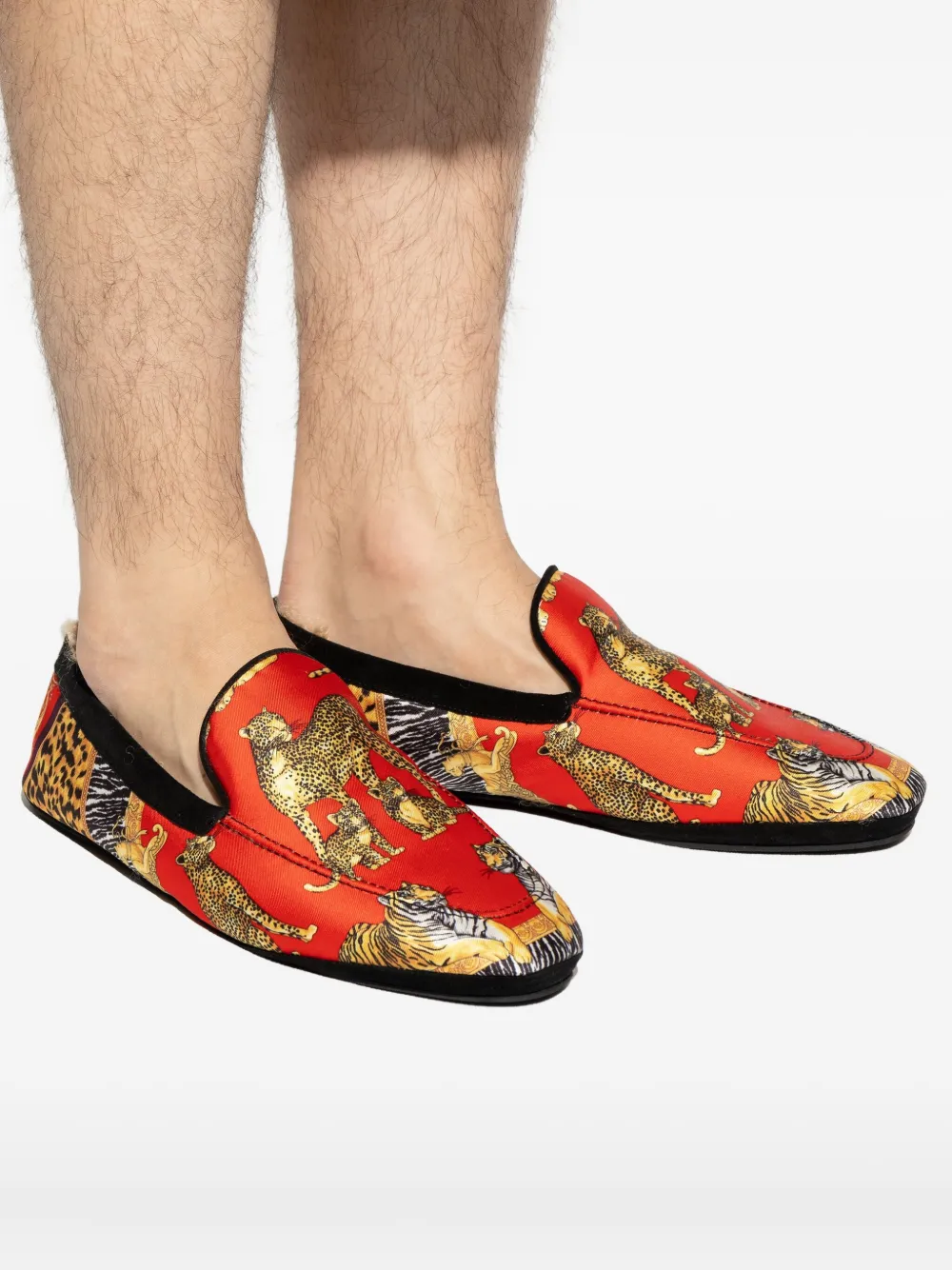 Versace Home loafers met dierenprint Rood