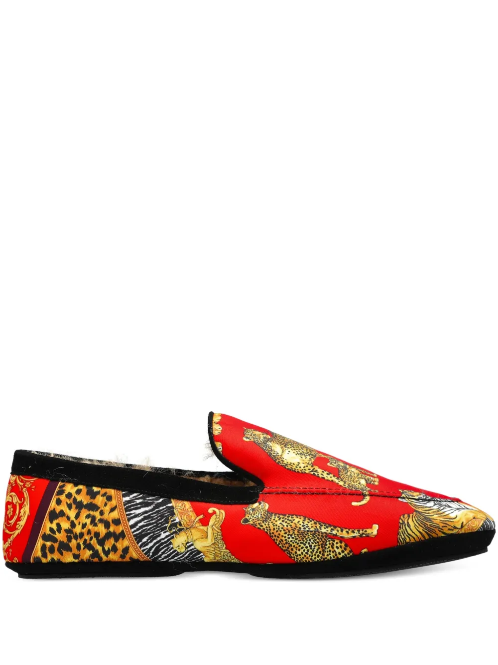 Versace Home loafers met dierenprint Rood