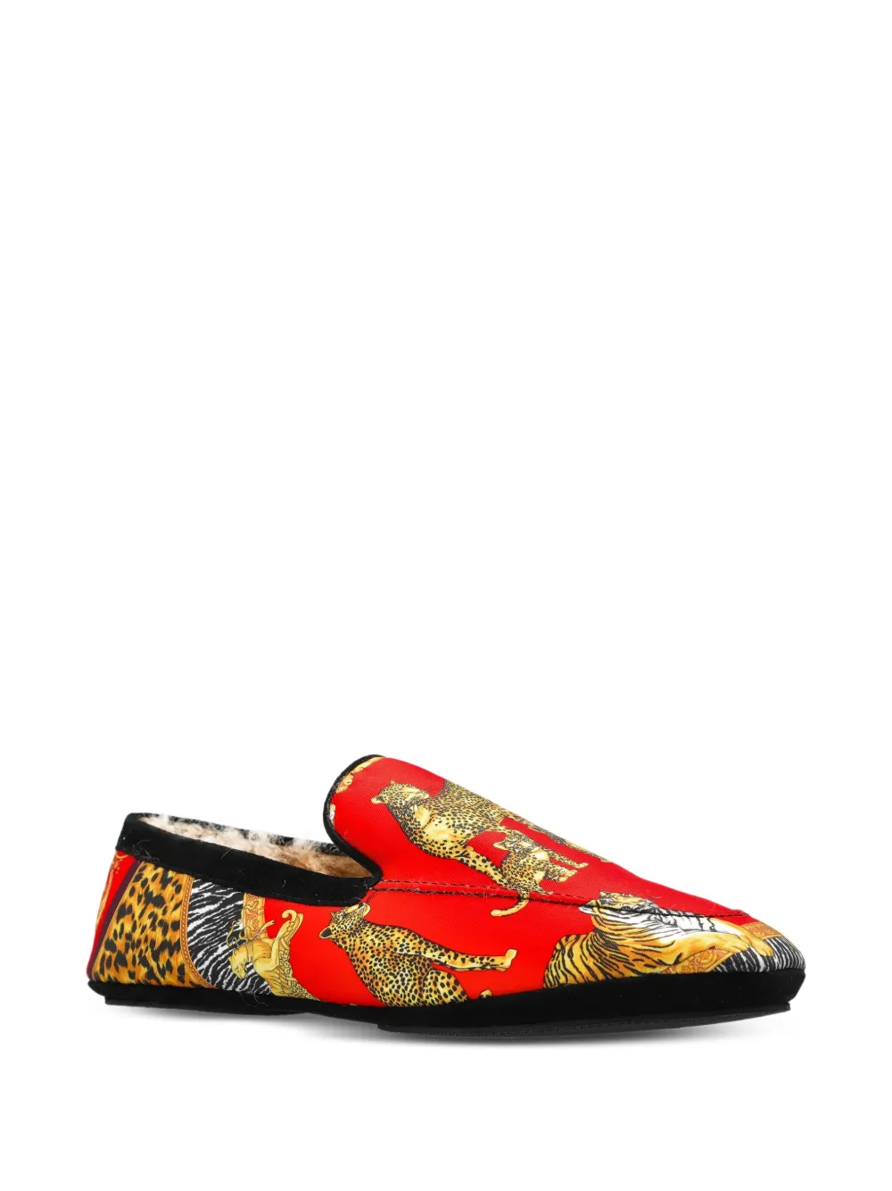 Versace Home loafers met dierenprint Rood