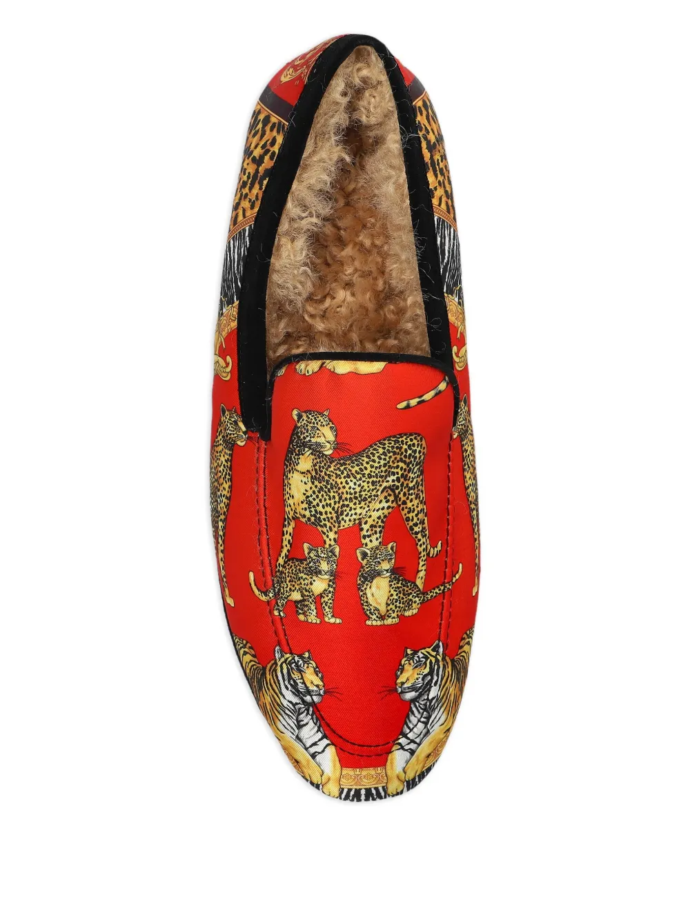 Versace Home loafers met dierenprint Rood