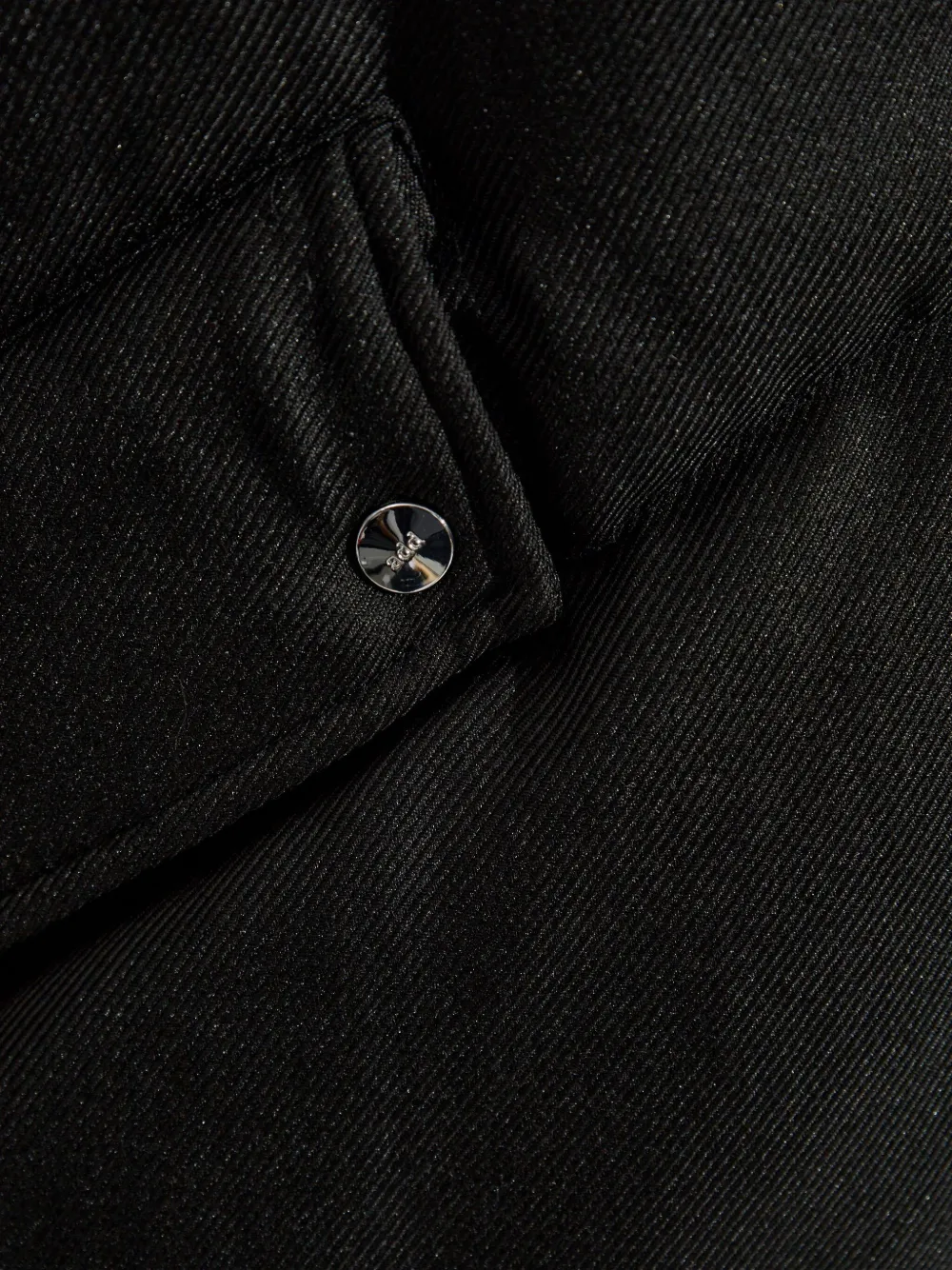 Add Button Puffer Jacket In Black