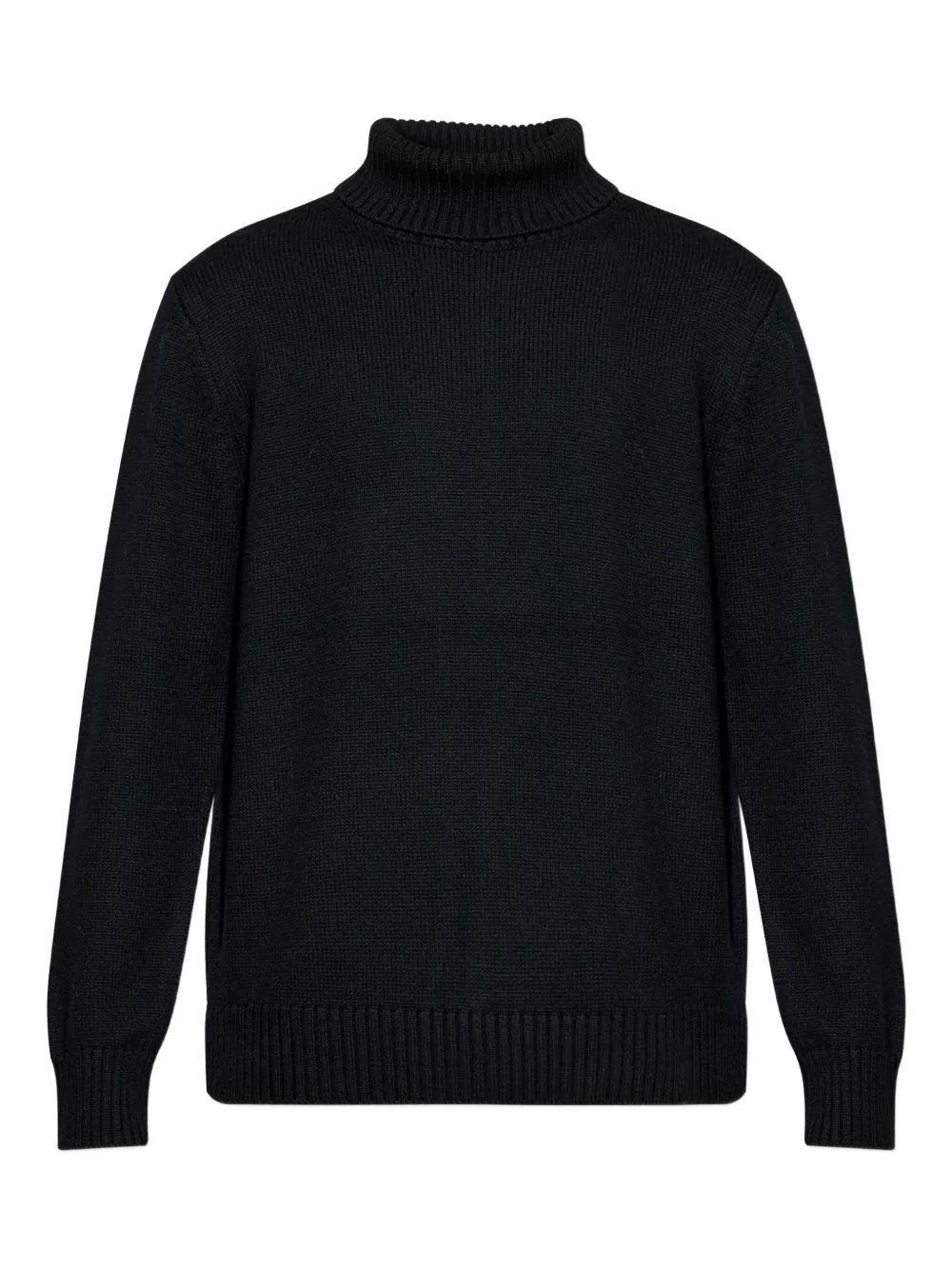 Add roll-neck merino sweater | Black | Image 1