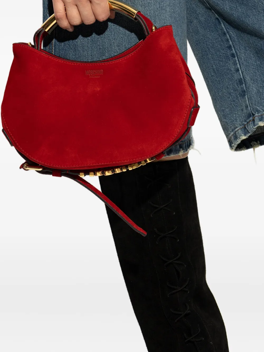 Moschino Handle Me rounded shoulder bag - Rood