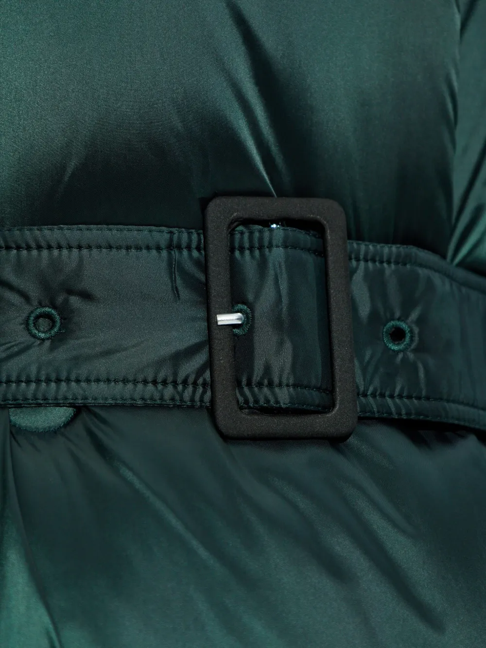 Lacoste Belted Puffer Jacket In Green
