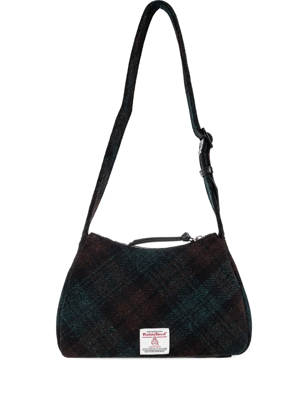 Vivienne Westwood Kate Orb-plaque Plaid Shoulder Bag In Black