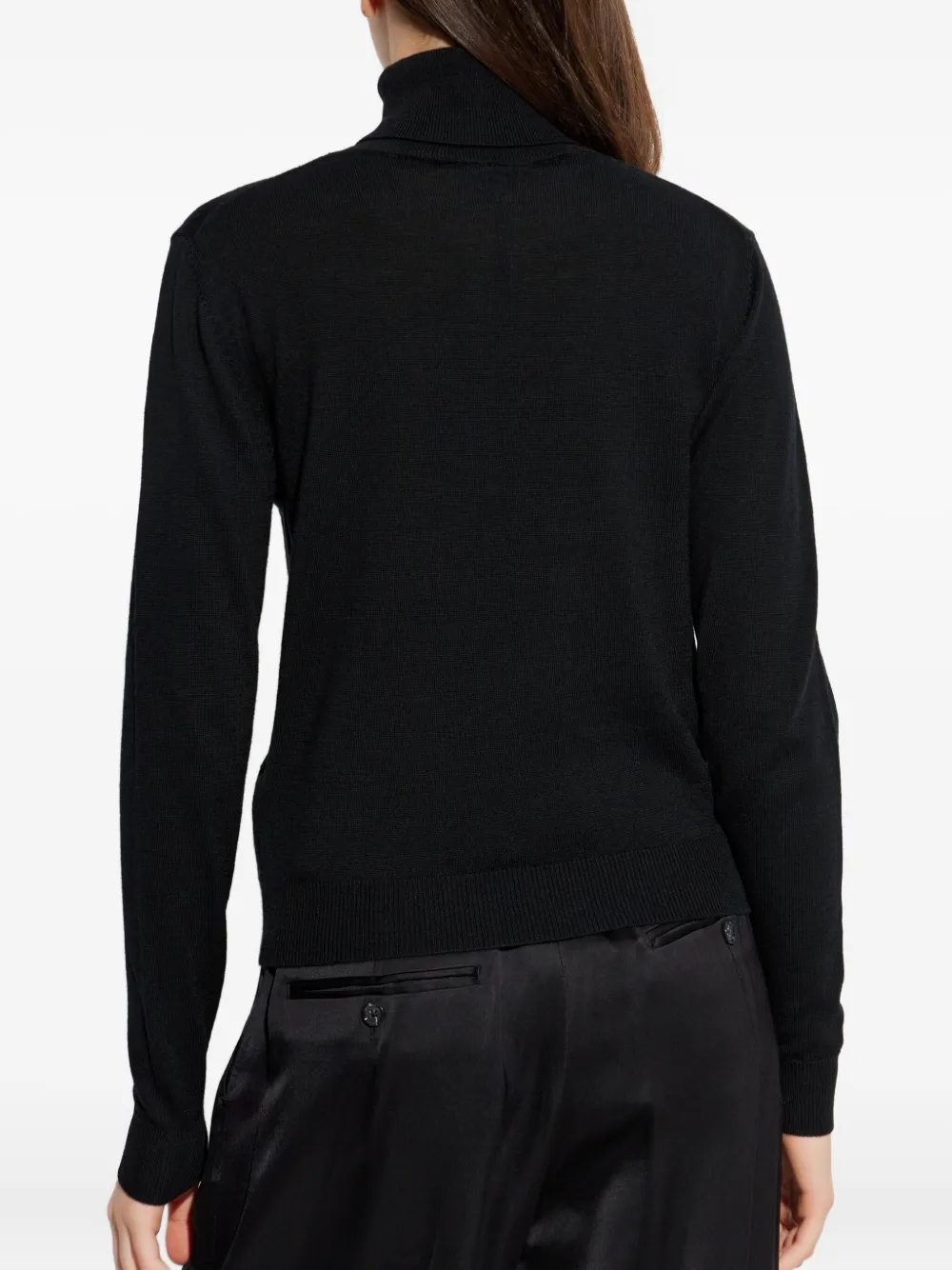 Add Roll-neck Knit Sweater In Black