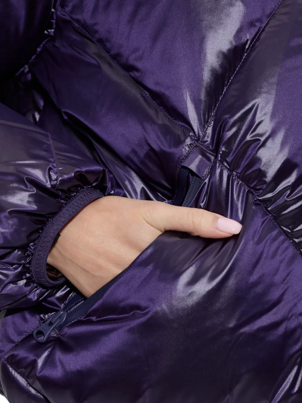 Lacoste Donsjack met capuchon Paars