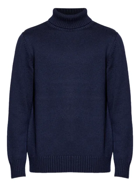 Add roll-neck knit sweater