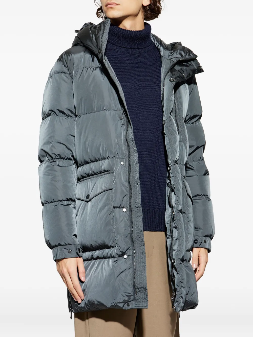 Add Gewatteerde jas met capuchon Blauw