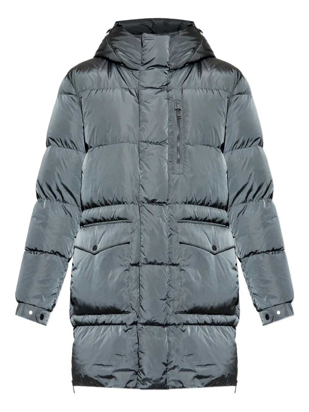Add hooded padded coat | Blue | Image 1