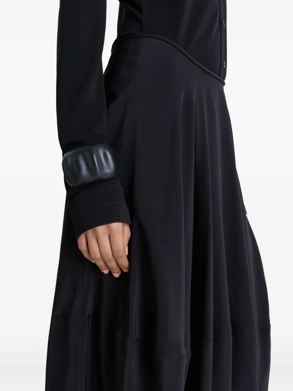 Lemaire X Carlos Peñafiel Leather Cuff Bracelet In Black
