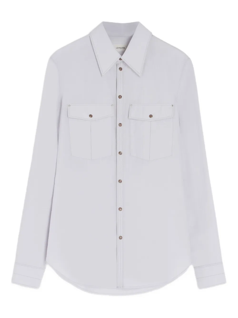 LEMAIRE chest-pocket fitted shirt - Grigio