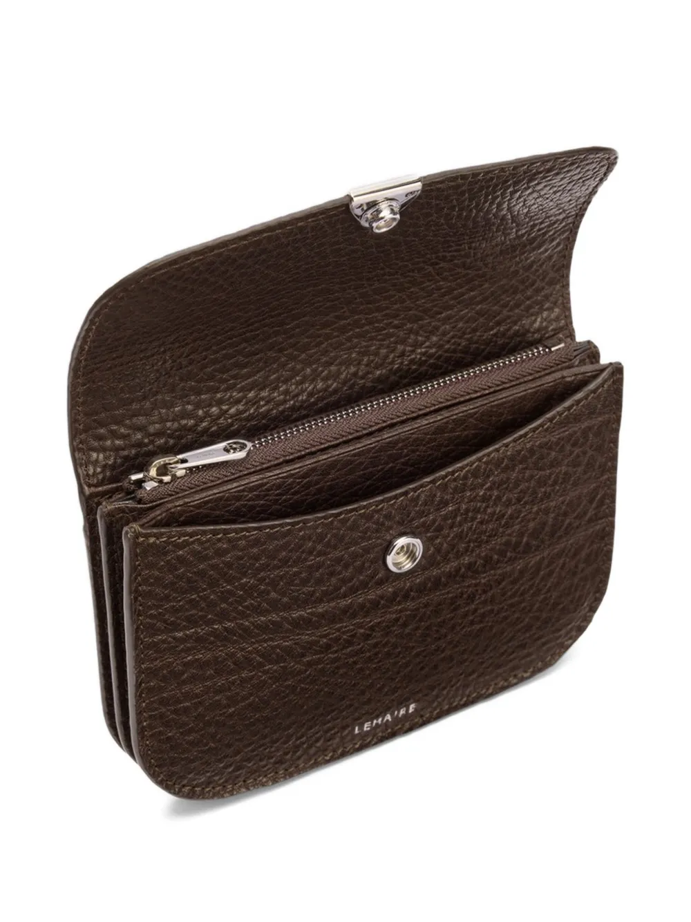 Lemaire Grained-leather Wallet In Brown