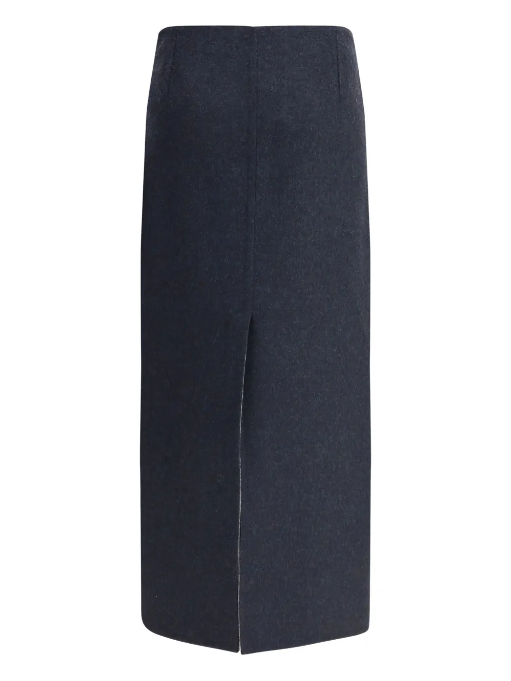 Brunello Cucinelli Midi Skirt In Virgin Wool With Back Slit In Gray