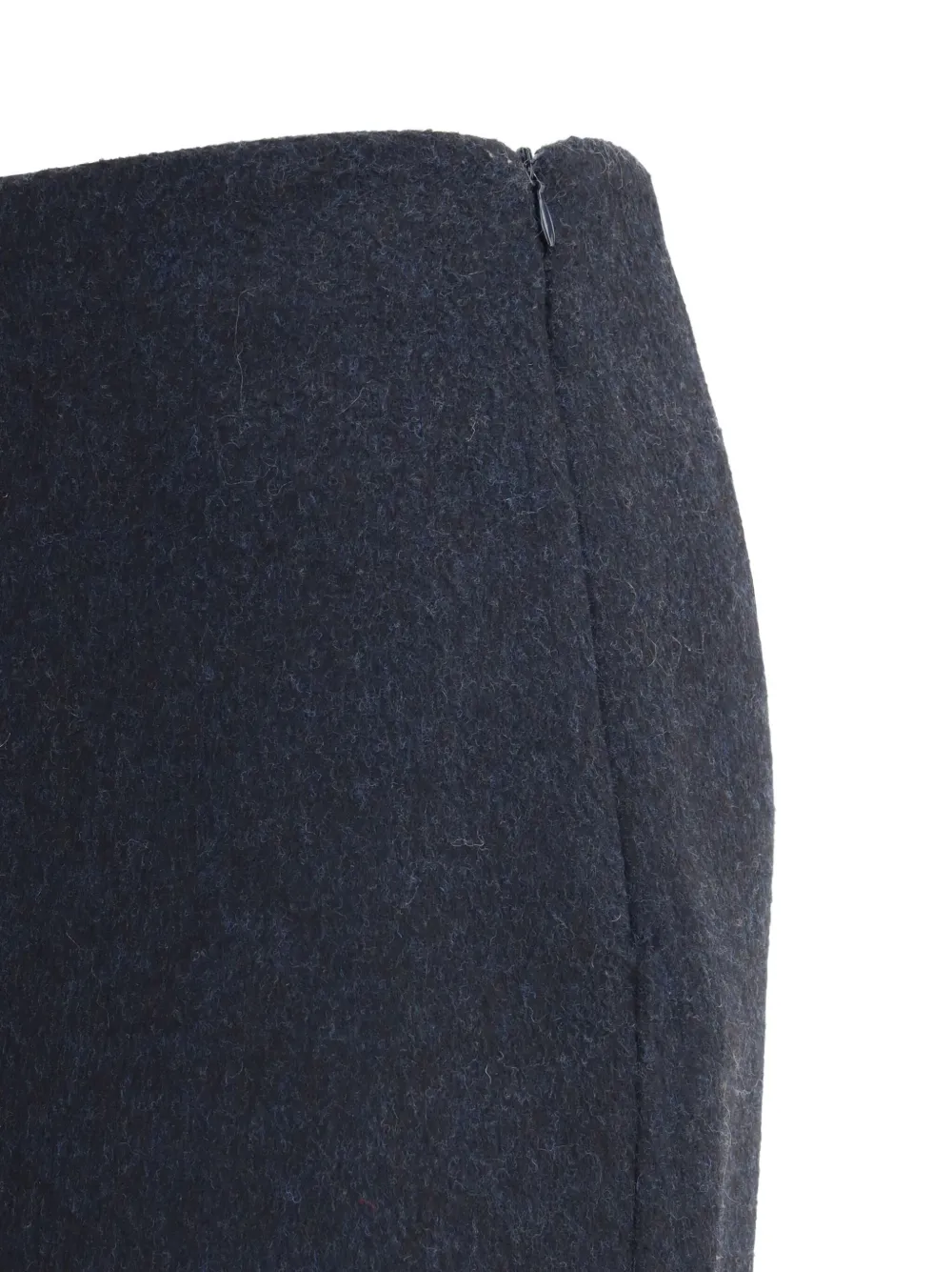 Brunello Cucinelli Midi-rok van scheerwol met zijsplit Blauw