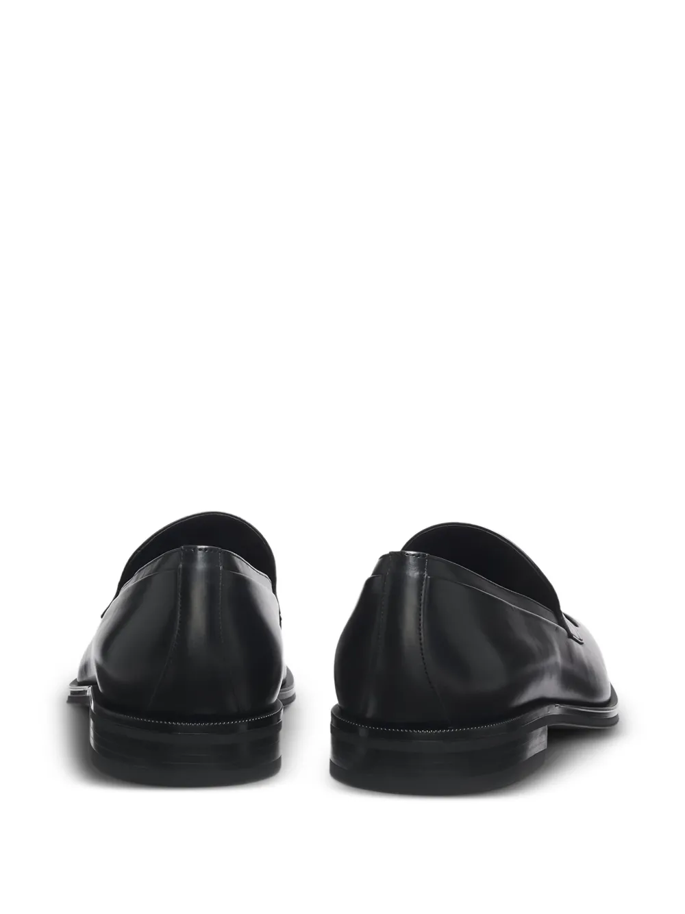 BOSS Leren loafers Zwart