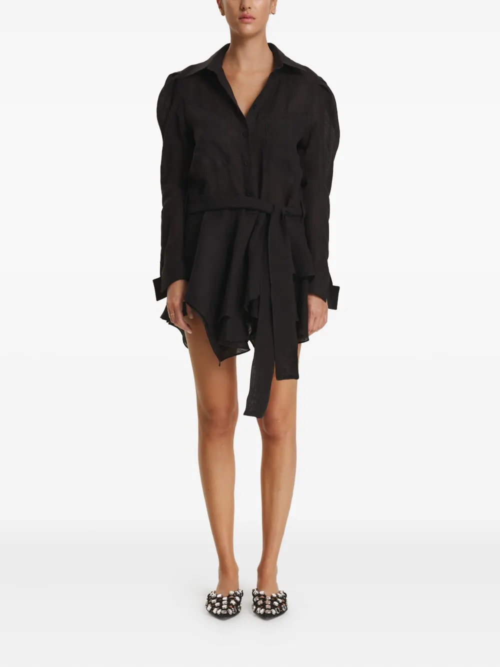 PNK pocket belted mini dress - Nero