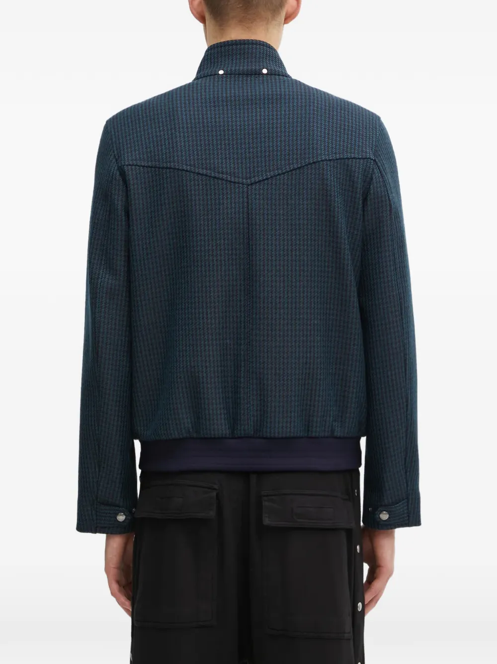  Paul Smith Houndstooth Zip Jacket - Blue 