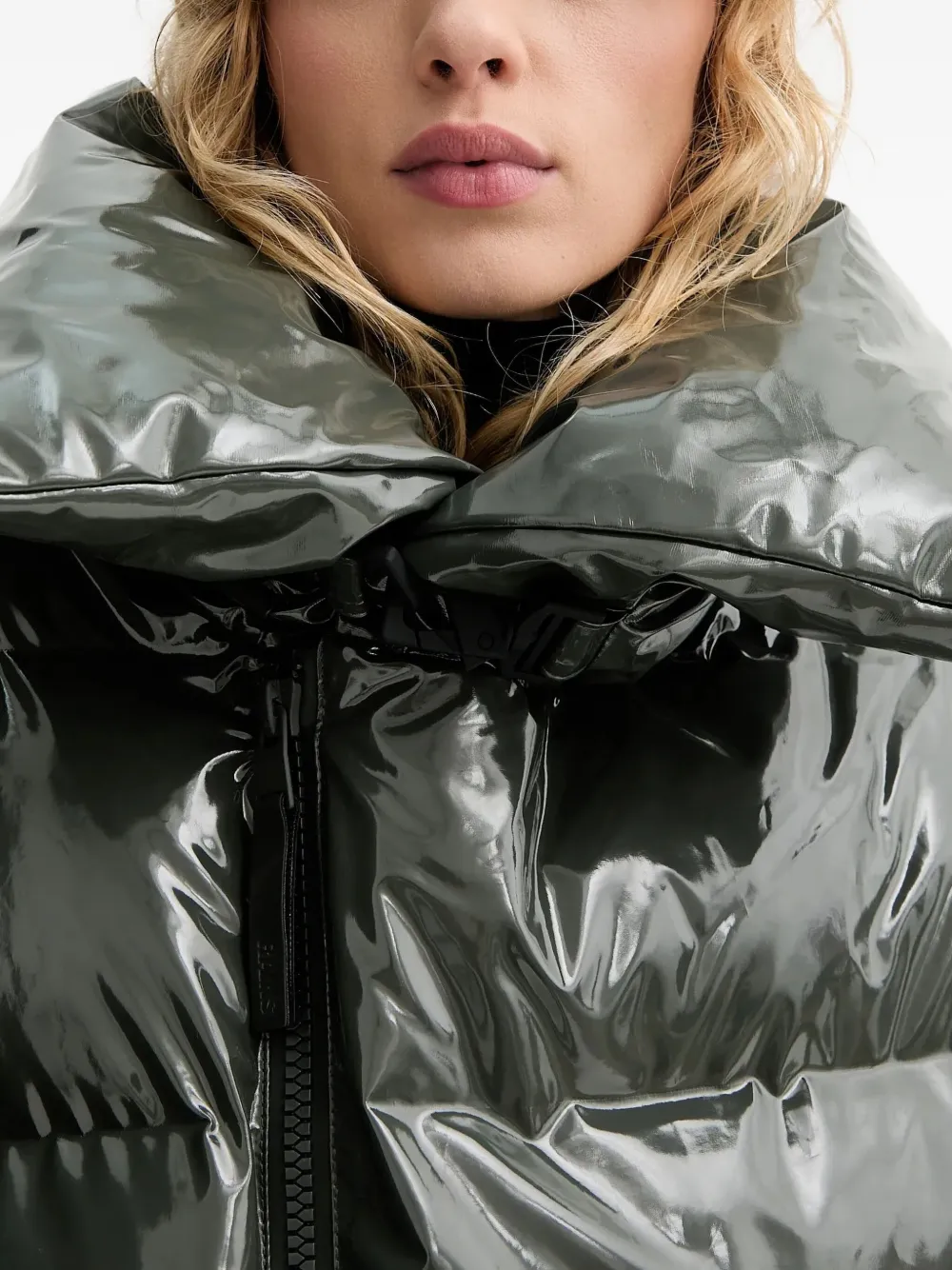 Rains Alta Vision Short Puffer Jacket Swamp In Green
