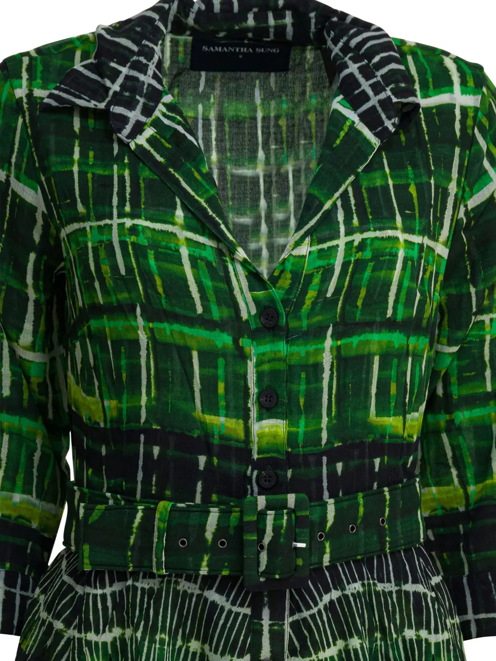 Samantha Sung Green Tie-dye Wool Dress In Green