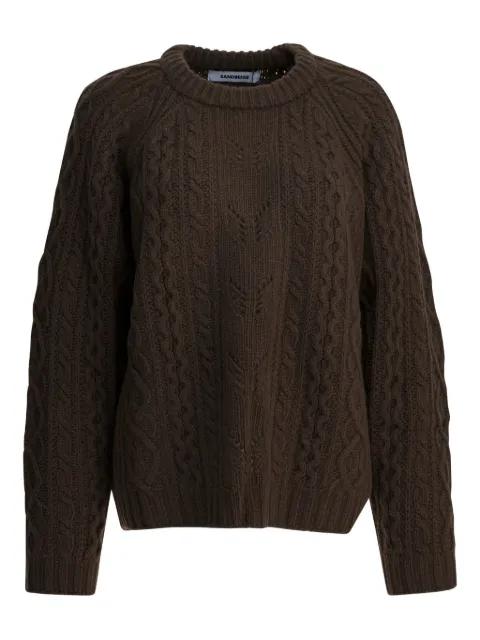 SANDBEIGE suéter en tejido de ochos con cuello redondo