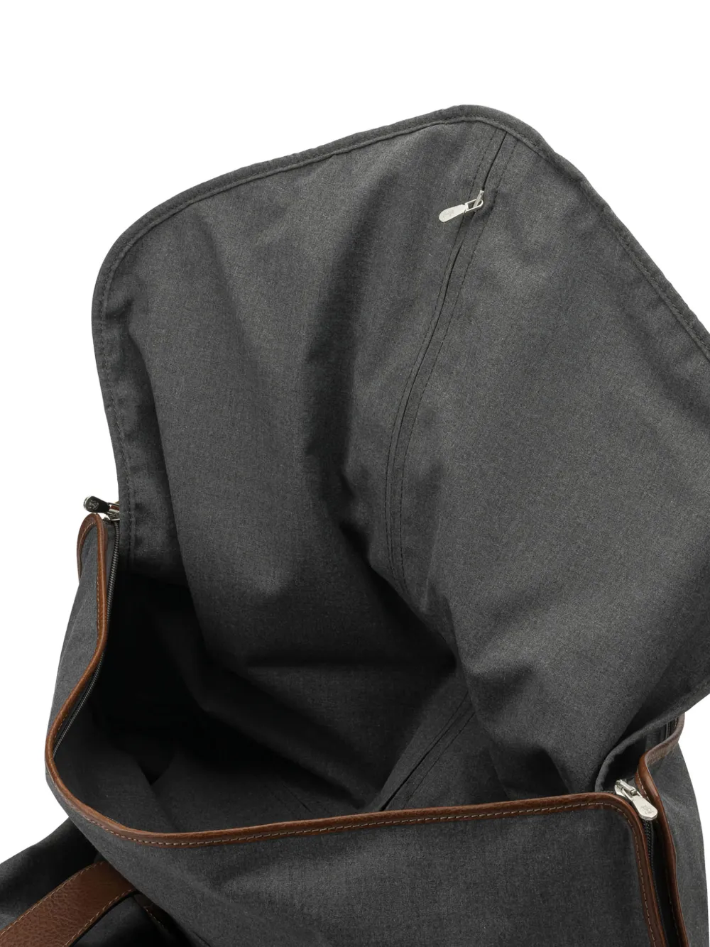 Brunello Cucinelli leather-trimmed suit carrier Grijs