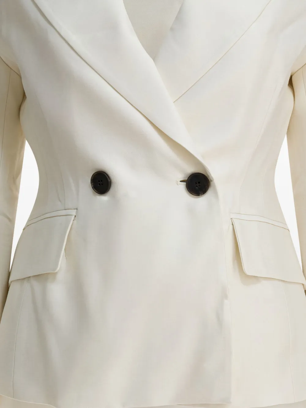 SANDBEIGE Jack met dubbele rij knopen en zak Wit