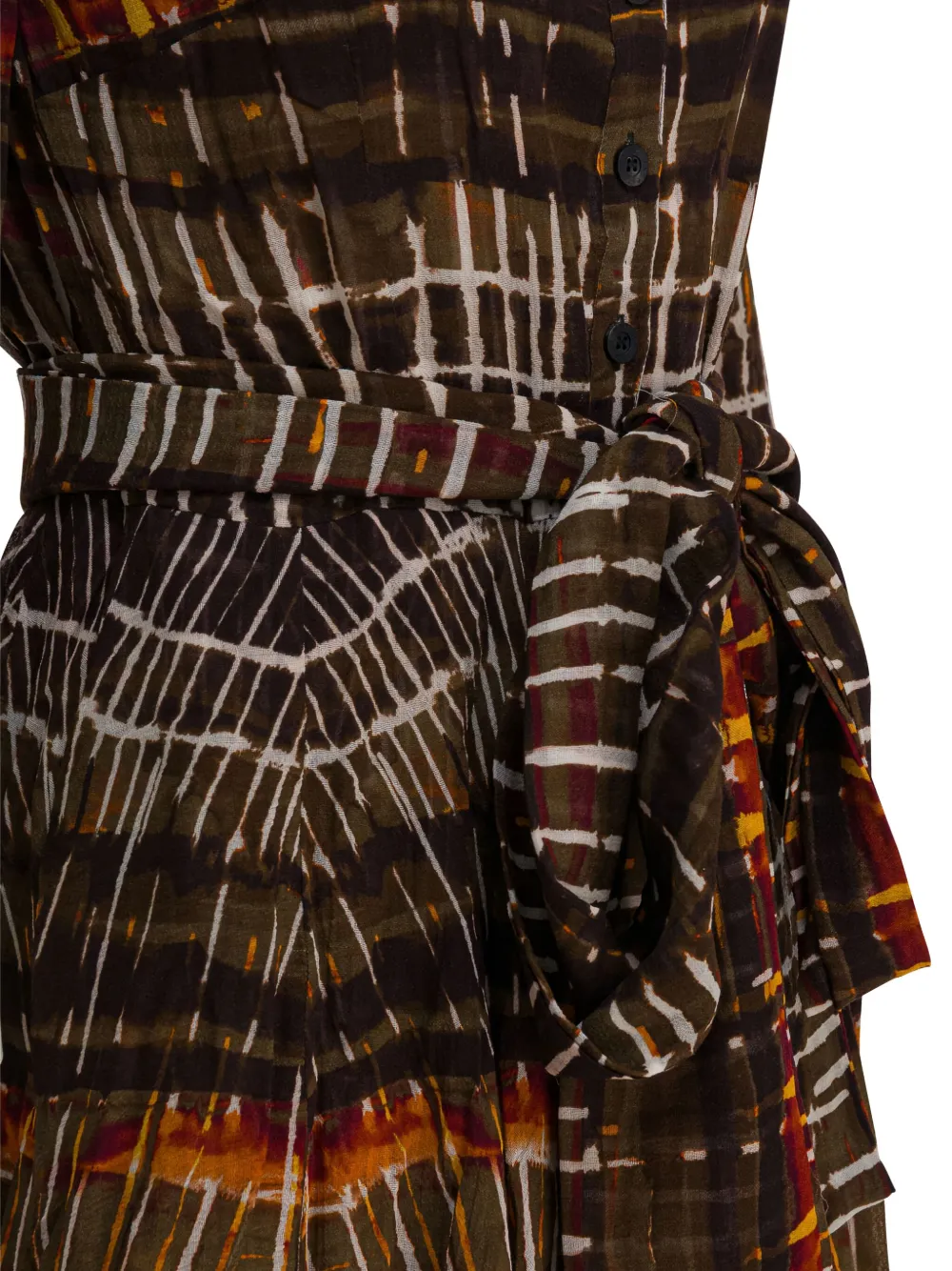 Samantha Sung Plaid Belted Dress In Brown