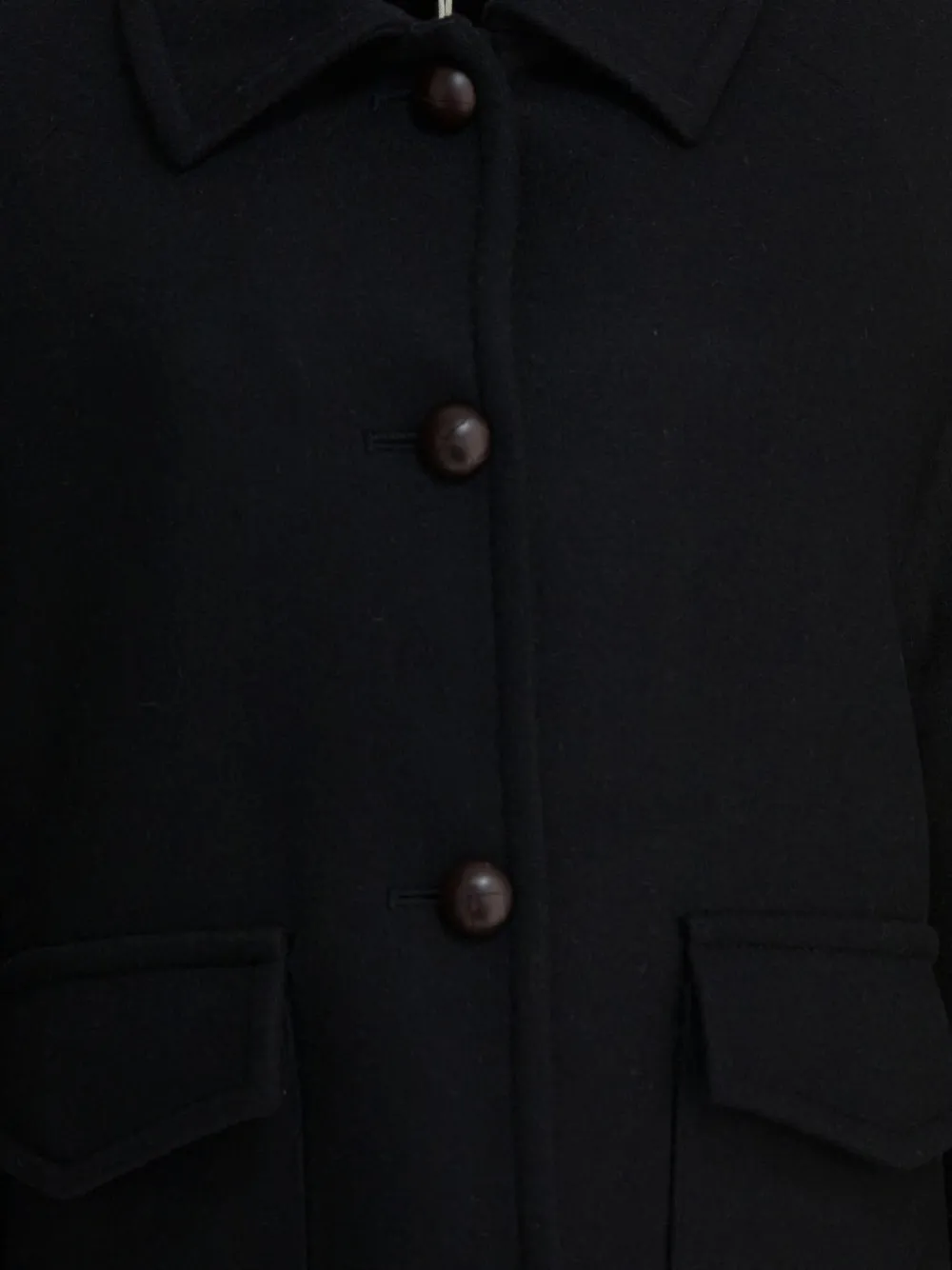 Circolo 1901 Black Wool Double-breasted Coat In Black