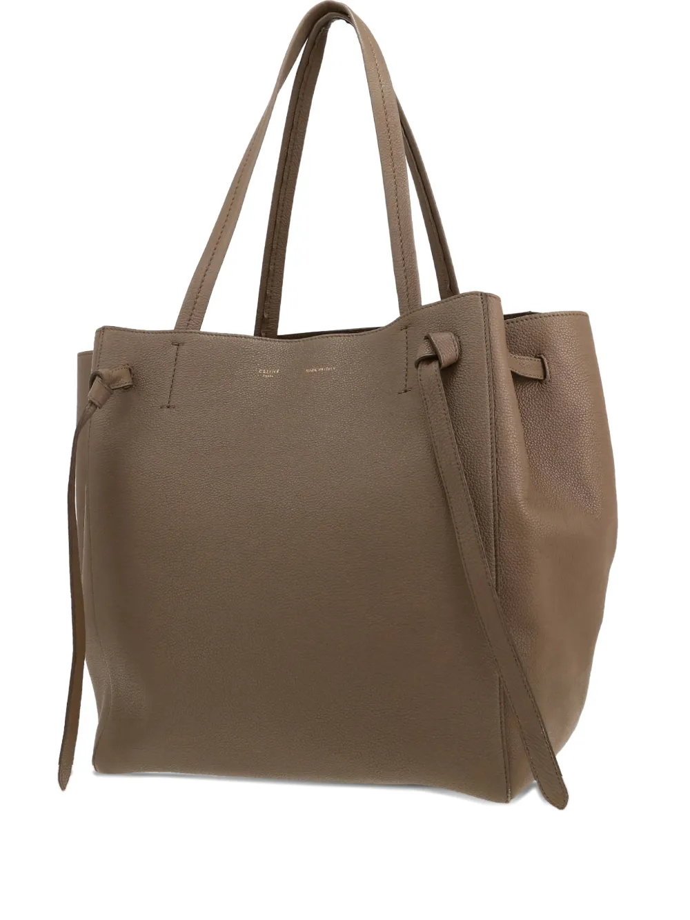 Pre-owned Celine 2010s Cabas Phantom Grained-leather Tote Bag In Brown