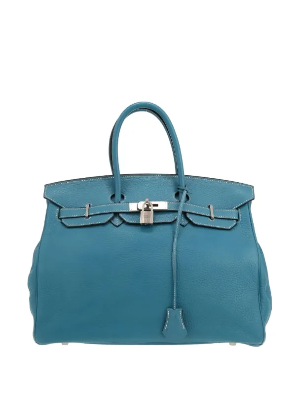 Hermès Pre-owned 2007 Birkin 35 Leather Tote Bag in Blue