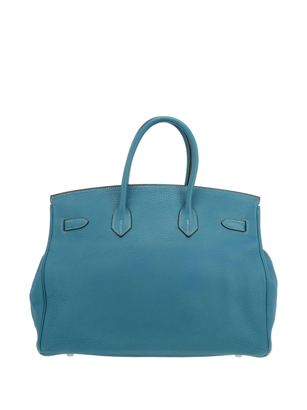 Pre-owned Hermes 2007 Birkin 35 Leather Tote Bag In Blue