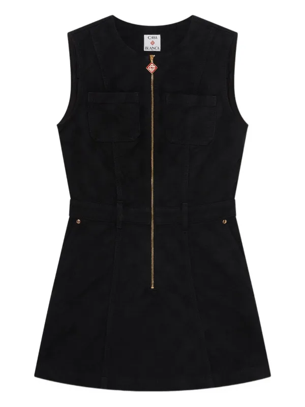Casablanca Zip-pocket Mini Dress in Black