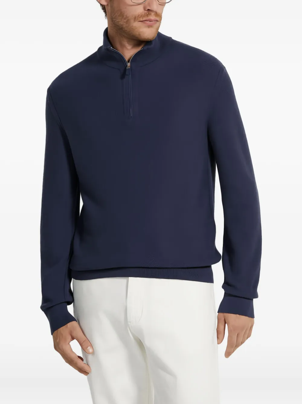 Zegna half-zip polo shirt - Blauw