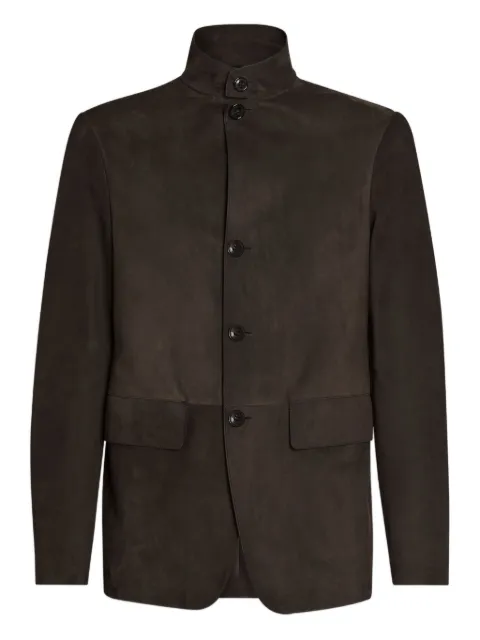 Zegna SECONDSKIN Il buttoned leather jacket