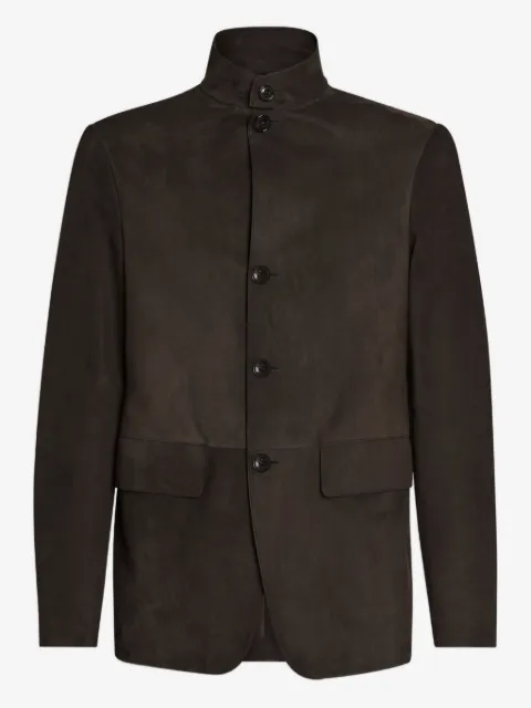 Zegna SECONDSKIN Il buttoned leather jacket