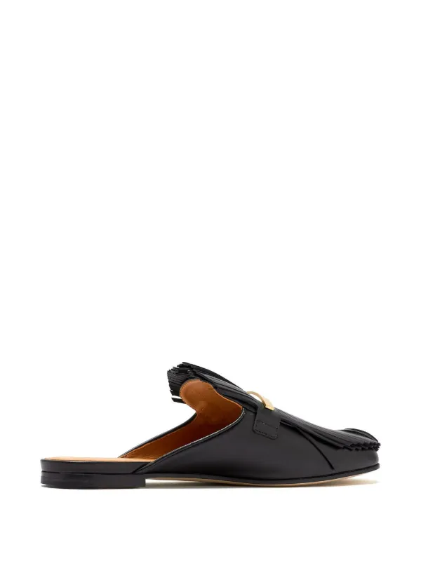 TOD'S フリンジ リボン ミュール ブラック Tod's フリンジ ミュール | ブラック | FARFETCH JP