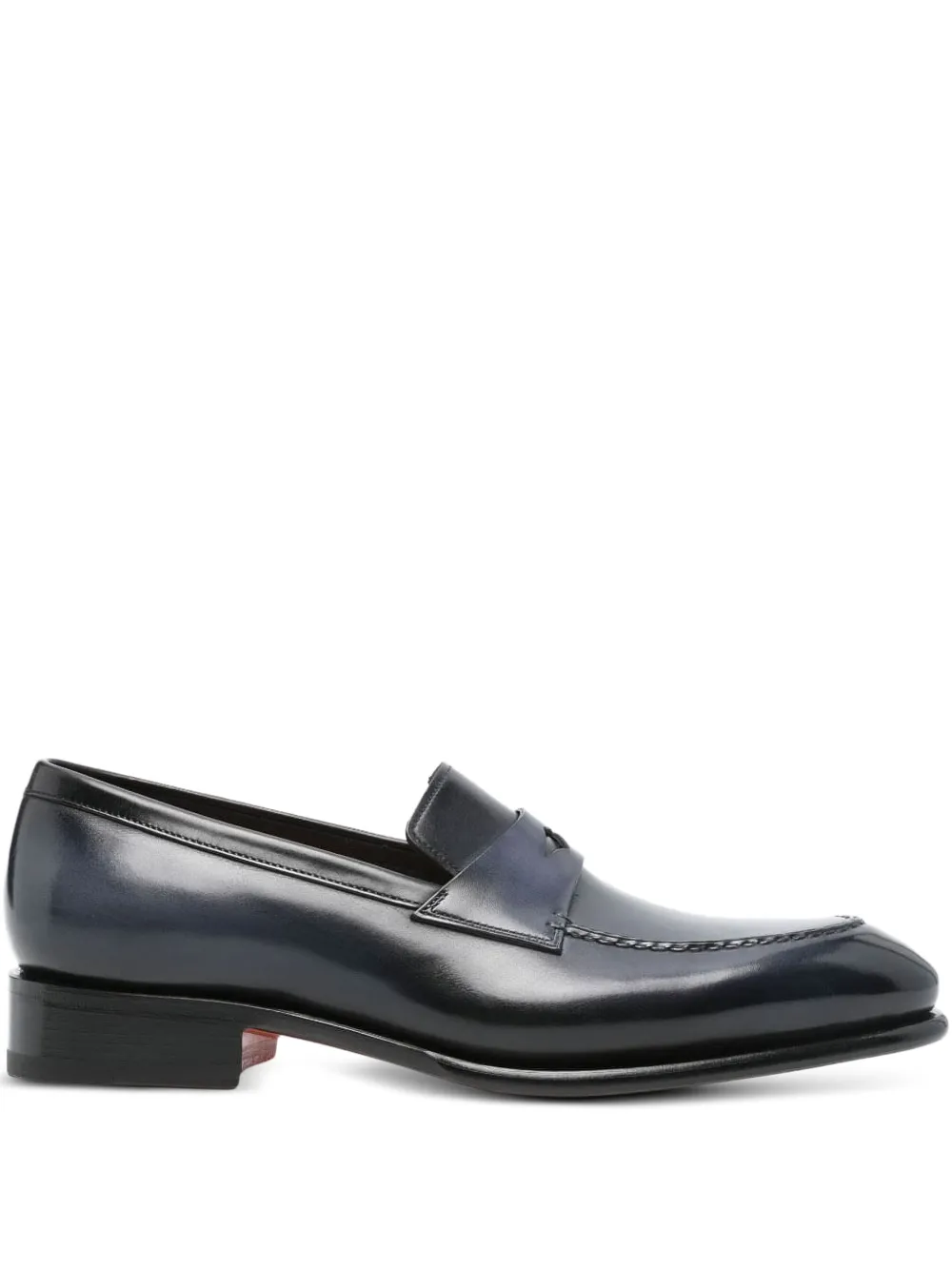 Santoni Leren loafers Blauw